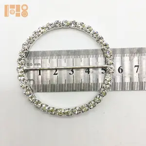 Commercio all'ingrosso su ordinazione rotonda a forma di argento placcato diamante fibbie per la vendita