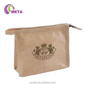 Сделанная на заказ Высококачественная Джутовая сумка на молнии с принтом логотипа