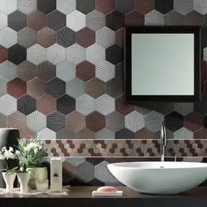 Barato preço casa decoração hexagonal terracota piso telha