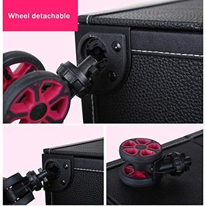 Uñas maquillaje caso Trolley de gran capacidad cosmética caja de equipaje rodante Multi-capa de salón de belleza tatuaje maleta Trolley - Product Image 4