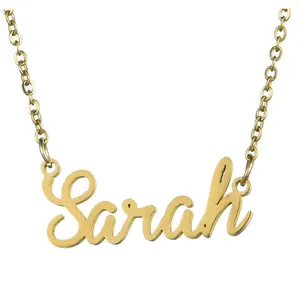 gold plated Stainless Steel Pendant Personalized Name necklace