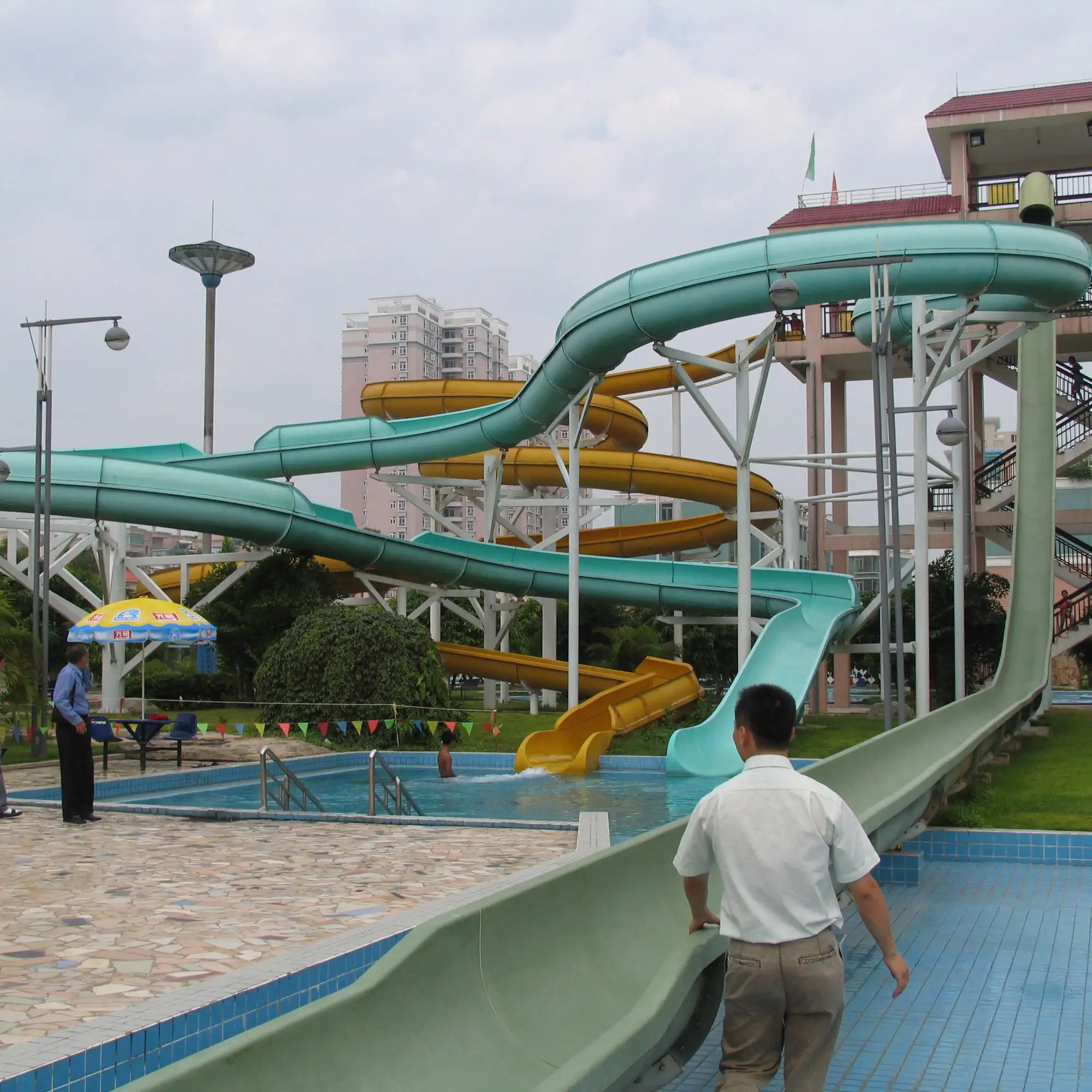 thrill fiberglass rafting water slide for aqua park