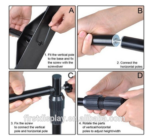 8x8ft 10x10ft nhôm kính thiên văn vải Backdrop hiển thị tường biểu ngữ đứng kim loại đứng vải biểu ngữ 10ft x 8ft kích thước tùy chọn - Product Image 5