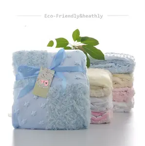 Bán Buôn Tùy Chỉnh Hai Lớp Siêu Mềm Rosette Minky Fleece Bé Chăn Bé Bốn Mùa San Hô Lông Cừu Bọc Trẻ Con Bằng Tả Chăn