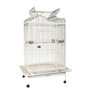 8332-antique white decorative open top acrylic pet bird cage