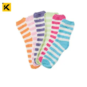 KT1-A738 personnalisé en vrac microfibre chaud moelleux floue confortable pan chaussettes corail chaussette polaire lit couchage tube chaussettes