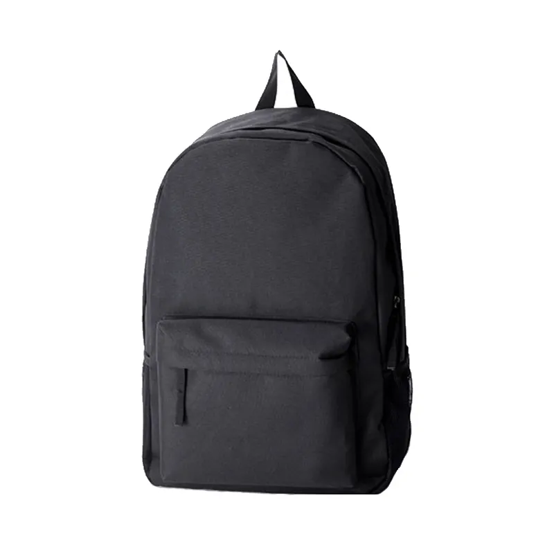 Custom promotion black unisex classic back pack 34l nylon teen school backpack plain black backpacks