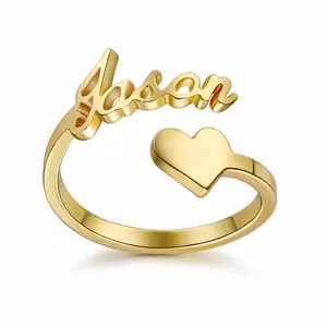 Cincin Nama Desain Emas Signet Personalisasi Murah