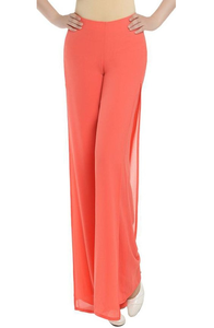 Pantalones informales de pierna ancha para mujer, Pantalón cómodo, Culottes de gasa - Product Image 2