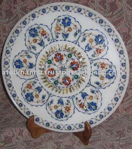 Incrustation de marbre brute, plaque faite à la main - Product Image 1