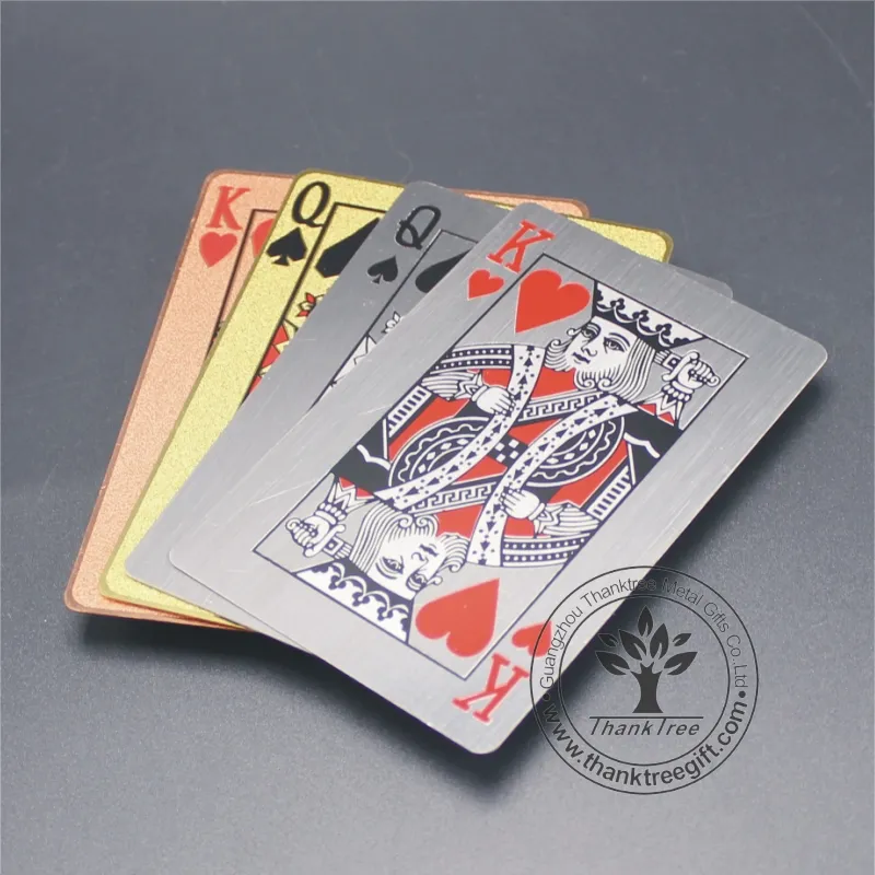 metal promotional gift cheap wholesale custom brushed stainless steel metal playing cards