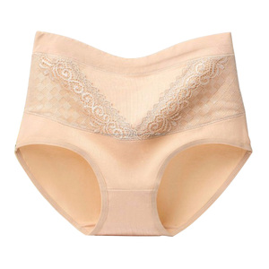 Las mujeres de cintura alta de algodón transpirable Plus tamaño Control de la <span class=keywords><strong>panza</strong></span> de encaje de algodón de las mujeres de - Product Image 5