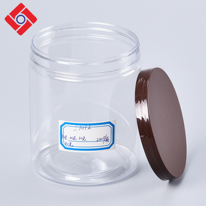 Oem Clear Round Pet Wide Mouth Brown <strong>Plastic</strong> <strong>Sweet</strong> Candy Packaging <strong>Jars</strong> Seal Lid,Saving <strong>Jar</strong> - Product Image 1