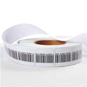 40*40mm barcode anti theft rf soft label for retail eas label 8.2mhz frequency