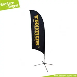 Unique design polyester trade show floor standing feather flag election promotional items
