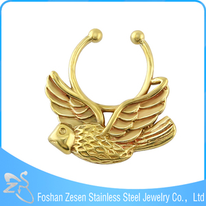 थोक गैर भेदी नकली पट नाक अंगूठी तांबा पीतल मढ़वाया के साथ - Product Image 2