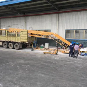 high quality portable mobile telescopic belt conveyor for rice bags