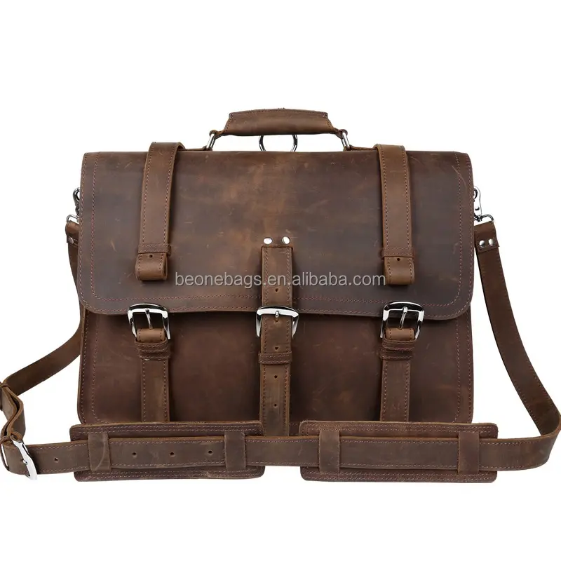 New type portable genuine leather messenger shoulder travel bag
