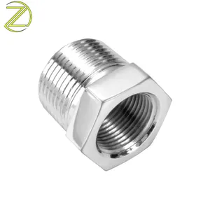 Customized SS Nipple Coupling Nickel Plated Hex Reducing Bushing Male Female Thread Reducer