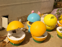 Kiosque de nourriture de rue extérieur en forme de boule, bar à jus, kiosque en forme de fruit à vendre