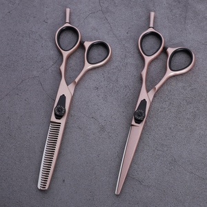 Cổ Điển Đức Phong Cách Rose Vàng Tráng CNC Trục Vít Clicker Tấm Cắt Tóc Cắt Tóc Mỏng <span class=keywords><strong>Scissors</strong></span> Shears <span class=keywords><strong>Set</strong></span> MST805 - Product Image 2