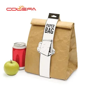 Custom made disposal biodegradable lunch boxes Insulated Tear Proof Leak Resistant 1025D Tyvek Paper Lunch Cooler Isotherm Bag