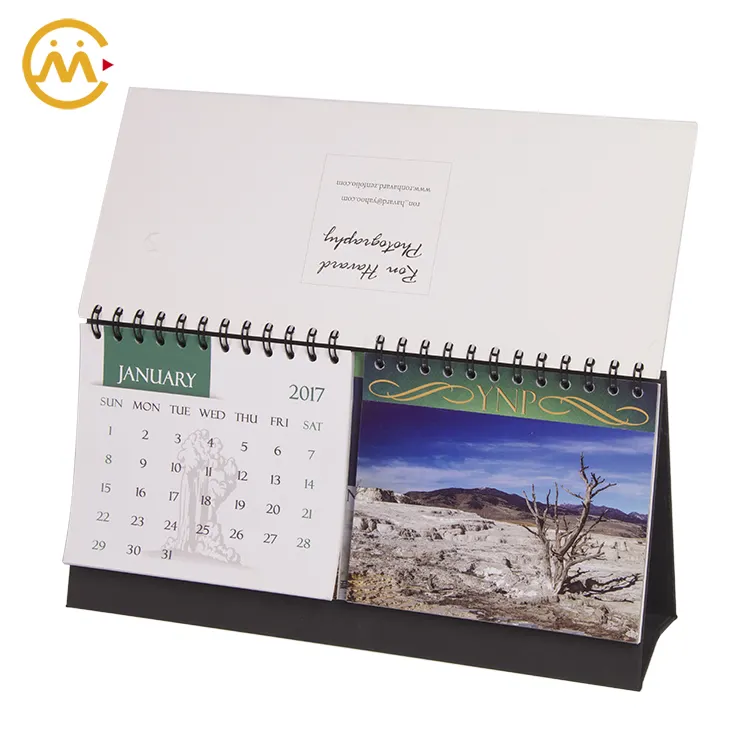 Personalizado 2024 anual longo flip sobre separados animais foto cartões inserir mesa pad calendário