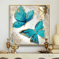 Wall Art Hand Beroemde Abstracte Vlinder Canvas Olieverf