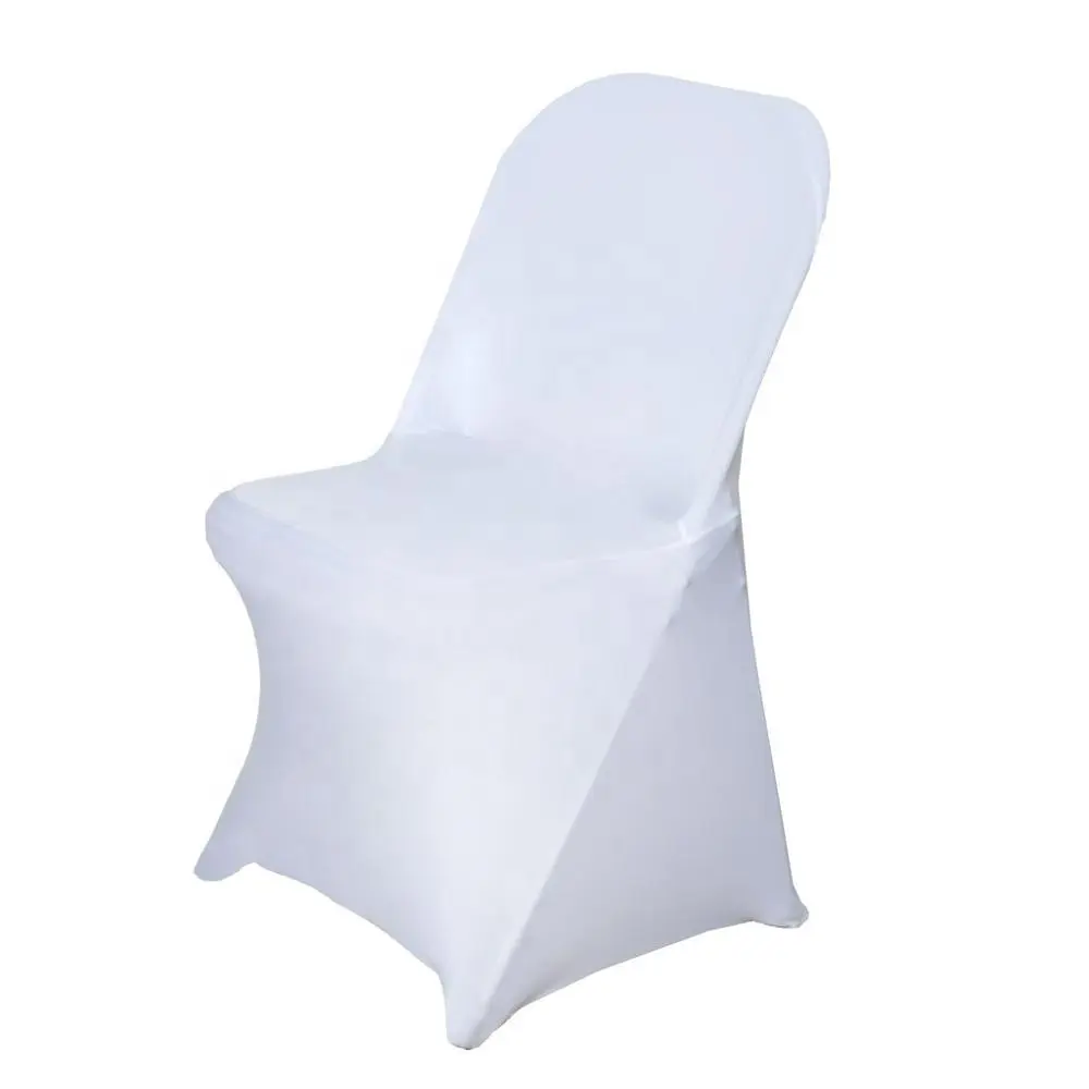 Couverture de chaise pliante en spandex blanc de qualité blanche couverture de chaise de pliage extensible