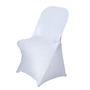 Высококачественный белый складной чехол из спандекса для стула, эластичный складной чехол для стула для банкета, свадьбы