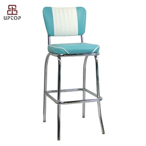 Tabourets <span class=keywords><strong>de</strong></span> <span class=keywords><strong>bar</strong></span> en métal <span class=keywords><strong>de</strong></span> style américain des années 1950, chaises <span class=keywords><strong>de</strong></span> <span class=keywords><strong>bar</strong></span> en cuir pour restaurant - Product Image 2