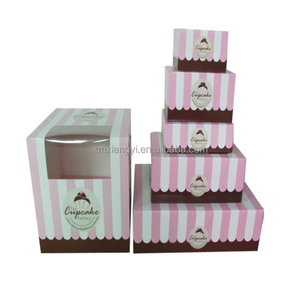 הדפסה מותאמת אישית קרטון חלון ברור קרטון תיבת עוגת גבינה תיבת גבינה תיבת אריזה עם ידית - Product Image 2