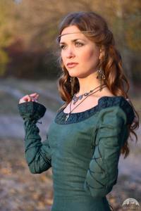 YSMARKET Classica Medioevo Donne di Stile Vestito Lungo Europa Centrale Del Partito Maniche Lunghe Girocollo Solid Slim Lady Dress E9170 - Product Image 4