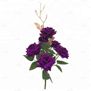 ISEVIAN באיכות גבוהה פרח בוש סגול קטיפה עלה פרח מלאכותי פרחים עבור דקור - Product Image 6