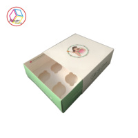 Boîte à gâteau transparente personnalisée, boîte à cupcakes avec fenêtre, boîtes à cupcakes personnalisées en carton SY, emballage rose en gros