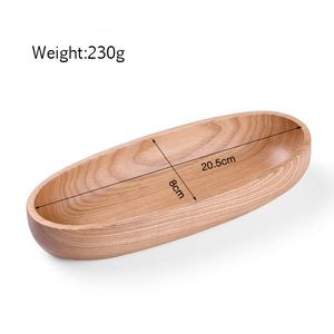Assiettes à macarons écologiques en bois de frêne, en bois massif naturel, en forme de bateau, créatives, faites à la main, durables, pour plantes - Product Image 3