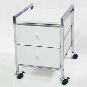 Chariot large à 5 niveaux avec tiroirs, en MDF, blanc - Product Image 3