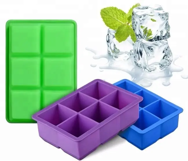 Best Seller Food Grade Grade 6 Cavity Silicone Ice Ball Maker,Whiskey Ice Cube Tray