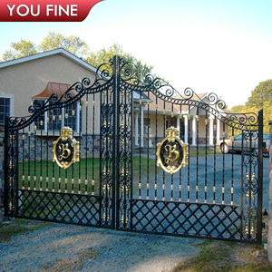 Portes principales en <span class=keywords><strong>fer</strong></span> <span class=keywords><strong>forgé</strong></span> de style moderne, portes coulissantes électriques pour allée - Product Image 5