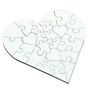 Free Sample Wood Materials Printable Products Wooden Jigsaw Heart Sublimation Blank Mdf Puzzle