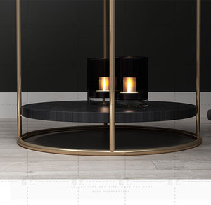 Nórdico moderno rodada 2 tiers armação de ferro mobiliário mesa de café de mármore fornecedor <span class=keywords><strong>China</strong></span> - Product Image 3