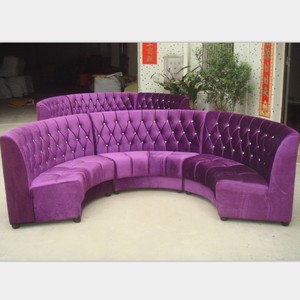 Sofá de Bar de Tela Morada, Muebles para Club Nocturno, Sofá Redondo para Bar de Hotel - Product Image 2