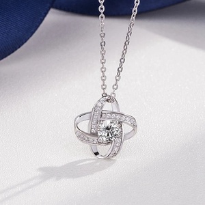 Joyería personalizada Peishang Collana Cou Hals mujeres 925 <span class=keywords><strong>plata</strong></span> esterlina Cubic Zirconia clásico colgante collar - Product Image 3