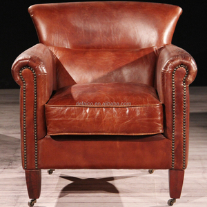 Deluxe Club Hennessy Brown en cuir <span class=keywords><strong>fauteuil</strong></span> avec roues - Product Image 2