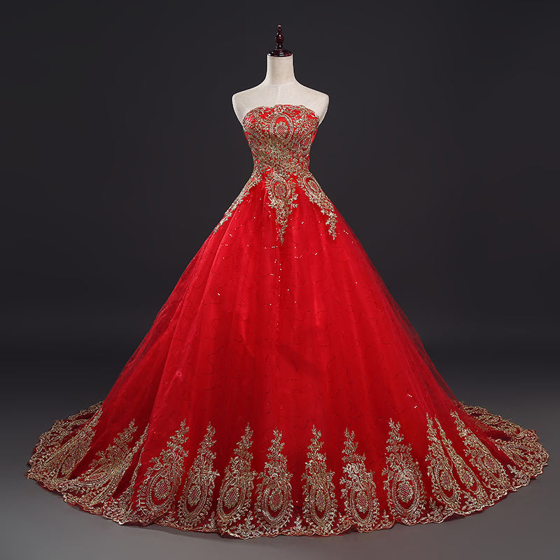 Red Gold Wedding Dresses Elegant Stylish Options