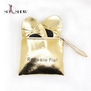 Chaussures de fête pliables colorées pour femme, ballerines plates pliables avec sac, chaussures après-fête - Product Image 2