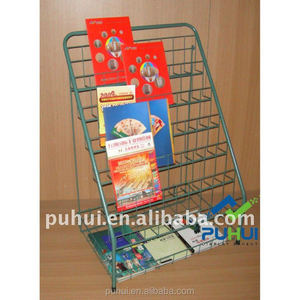 2-laags Ruimtebesparend Hotel Openbare Plaats Advertentie Opvouwbaar Metalen Draad Krantenrek - Product Image 3