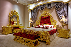 Villa Palace Furniture Golden Plated Bedroom <strong>Dressing</strong> <strong>Table</strong> <strong>with</strong> <strong>Mirror</strong> and Drawers - Product Image 6