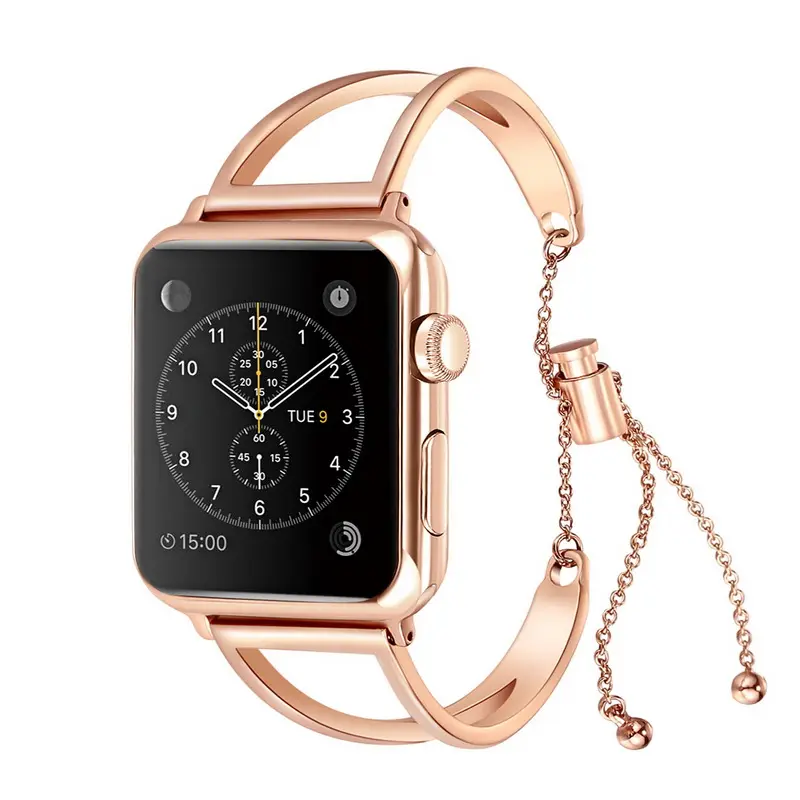 Bracelet de sport pour Apple Watch, bijoux en acier inoxydable, pour iWatch, Style Unique fantaisie pour femmes