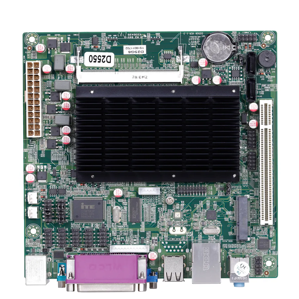 安価なマザーボードATXPowerD2550デュアルコア1.86GHzlvdsミニitxマザーボード、1つのMini-PCIEと1つのPCIスロットファイアウォール